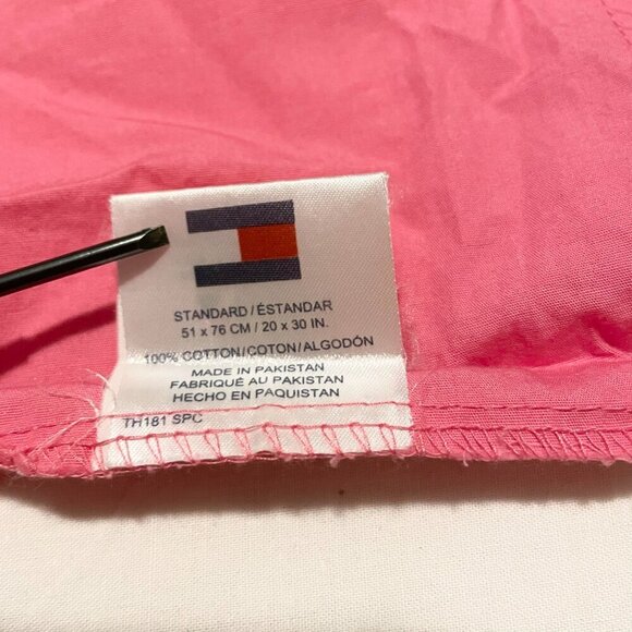 Tommy Hilfiger Cotton Pink Pillowcase 100% Cotton Standard - Picture 12 of 16